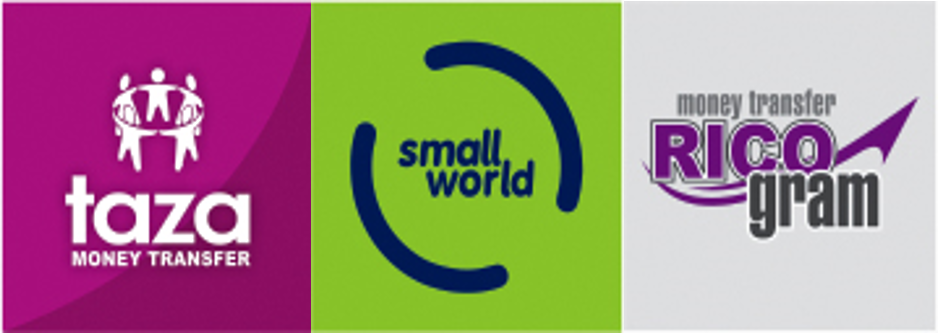 Taza Money Transfer, Small World, Rico Gram-logo